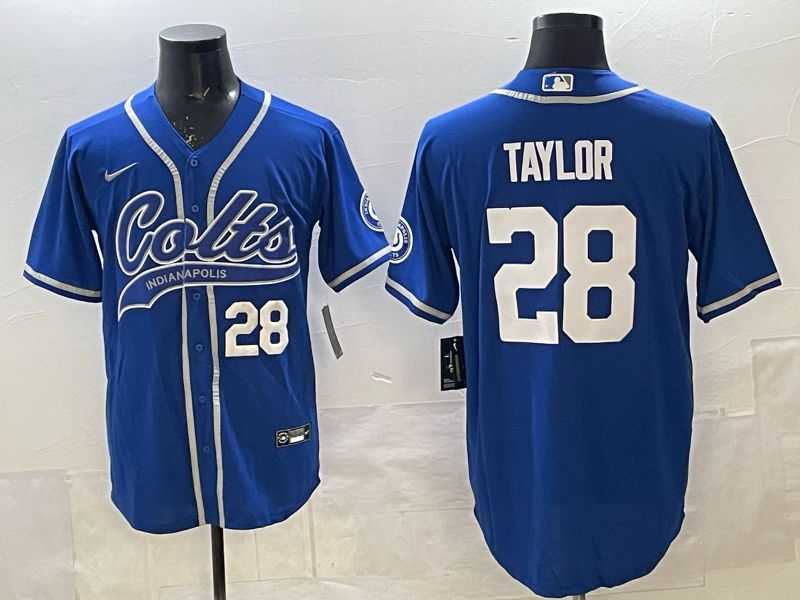Men 2025 Indianapolis Colts #28 Taylor blue Joint Name Nike Limited NFL Jersey 004